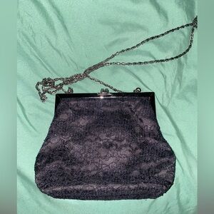 Black Lace Sequined Hillard Hanson  purse